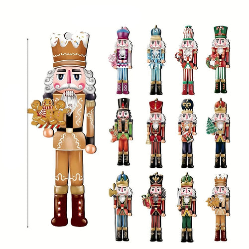 12-Piece Wooden Nutcracker Ornament Set for Your Christmas Tree