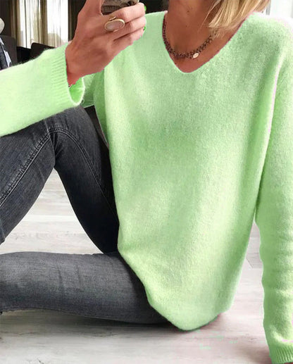 Women's Lightweight Long Sleeve V-Neck Sweater