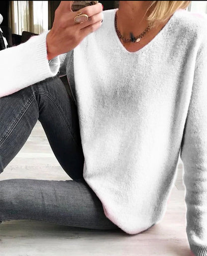 Women's Lightweight Long Sleeve V-Neck Sweater