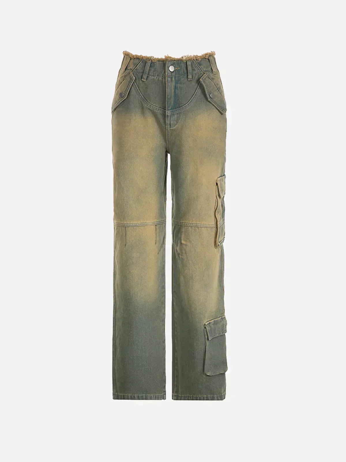 Jeanne | Women's Vintage-Inspired Distressed Cargo Jeans