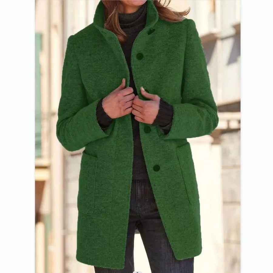Chic Long Wool Blend Women's Coat