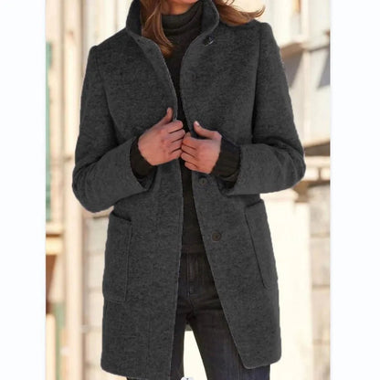 Chic Long Wool Blend Women's Coat