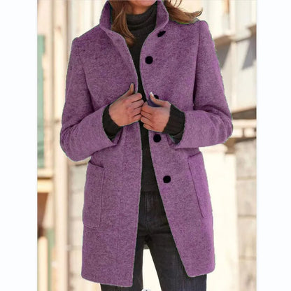 Chic Long Wool Blend Women's Coat