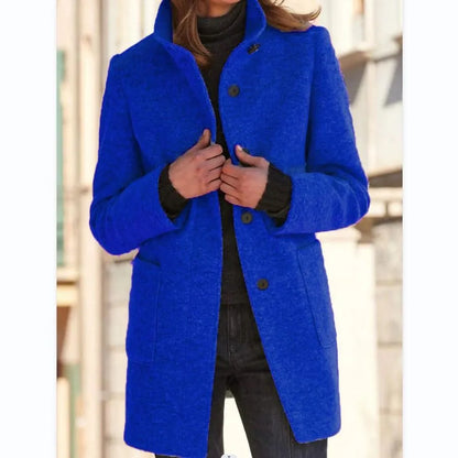 Chic Long Wool Blend Women's Coat