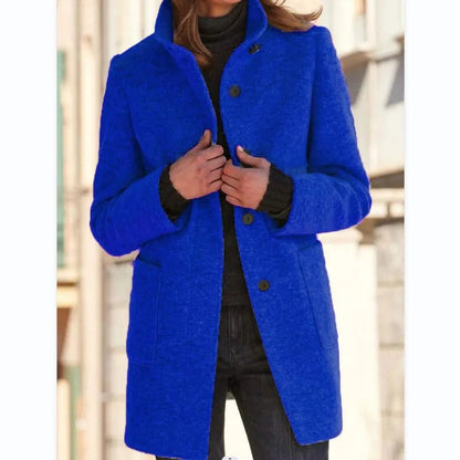 Chic Long Wool Blend Women's Coat