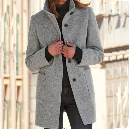 Chic Long Wool Blend Women's Coat
