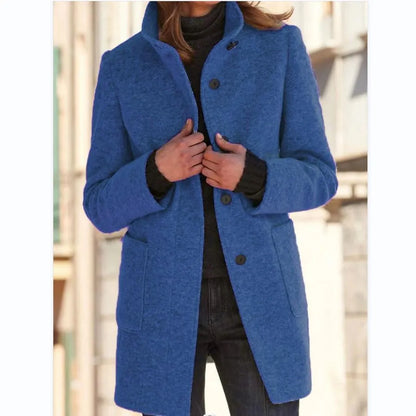 Chic Long Wool Blend Women's Coat