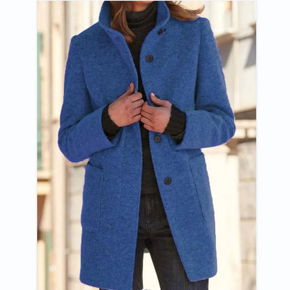 Chic Long Wool Blend Women's Coat