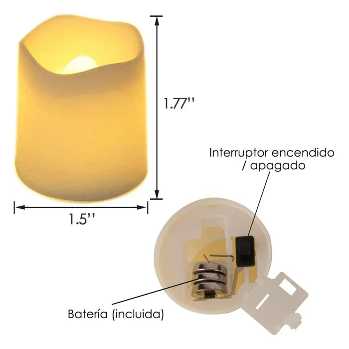 GlowFlicker - 24-Piece Flameless LED Candle Set