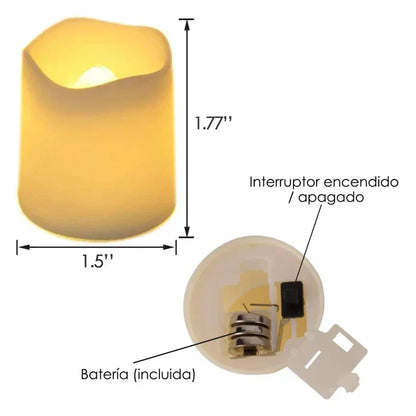 GlowFlicker - 24-Piece Flameless LED Candle Set