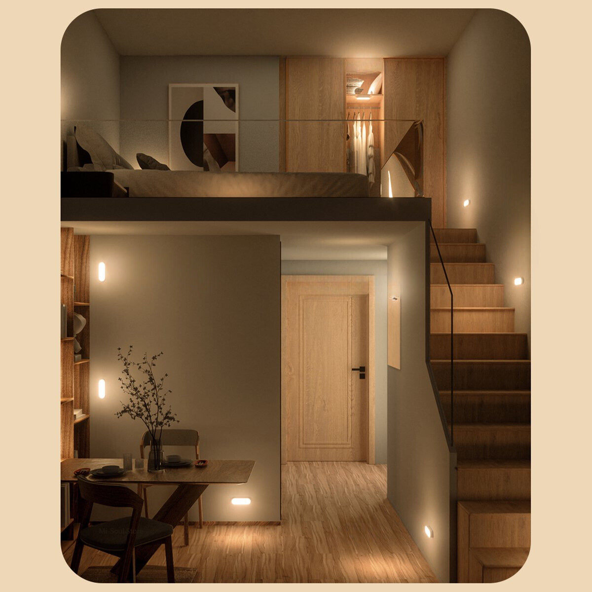 BrightSense Motion Sensor Wall Lamp - USB Rechargeable