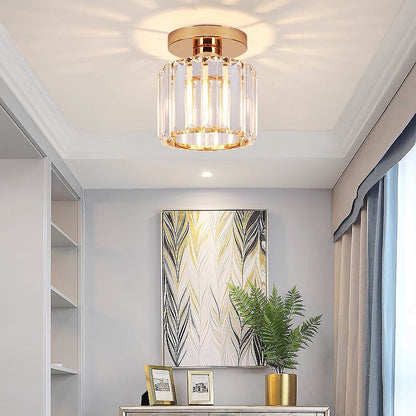 Contemporary Crystal Ceiling Light – CrystalGlow