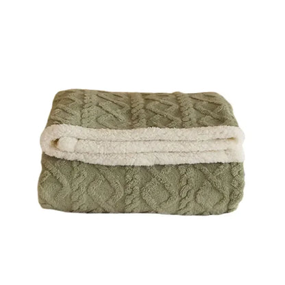 Luxurious Thick Lambswool Winter Blanket with Elegant Accents
