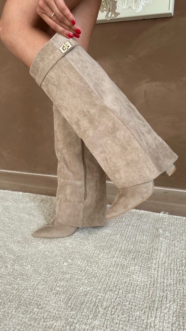 Elegant Women's Ankle Boots with Block Heel and Buckle - Available in Suede or Leather