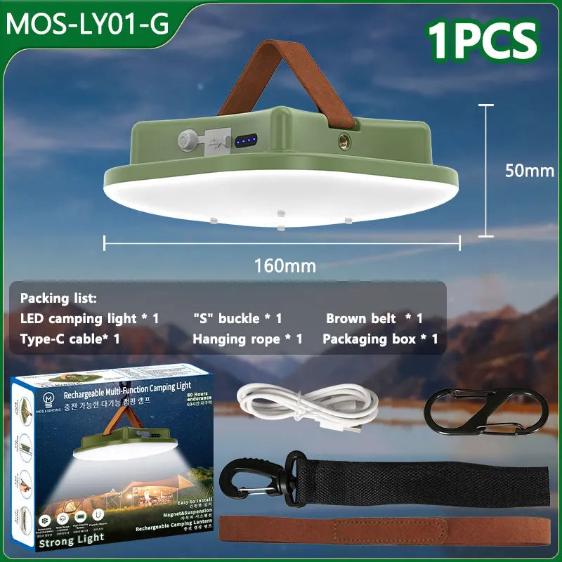 80W Magnetic Solar LED Camping Lamp with Zoom Feature