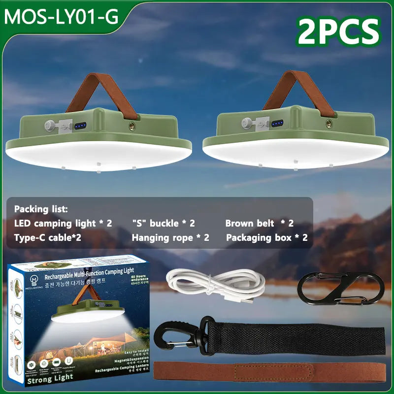 80W Magnetic Solar LED Camping Lamp with Zoom Feature