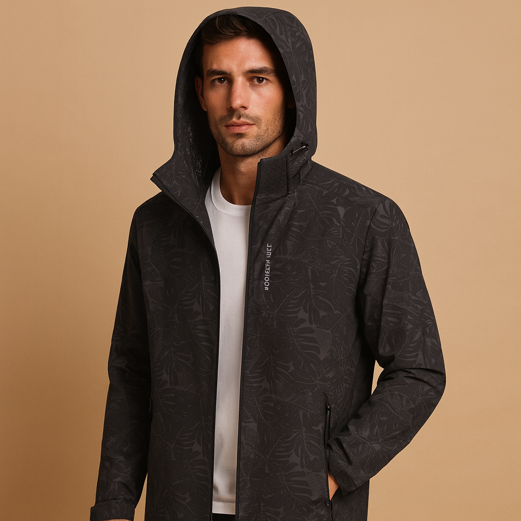 Men's Lightweight Waterproof Jacket with Leaf Design | Tobias