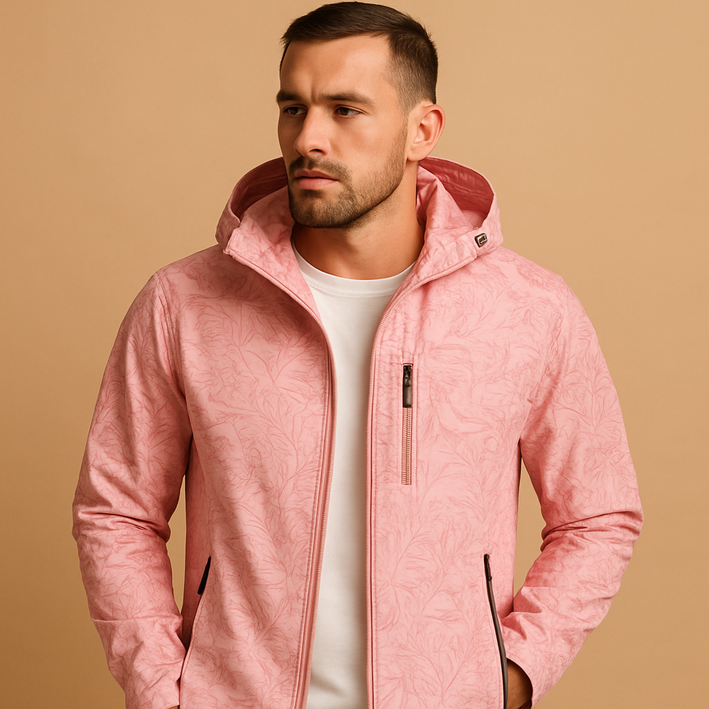 Men's Lightweight Waterproof Jacket with Leaf Design | Tobias