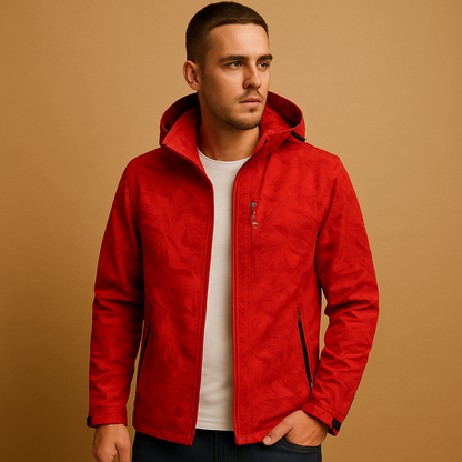 Men's Lightweight Waterproof Jacket with Leaf Design | Tobias