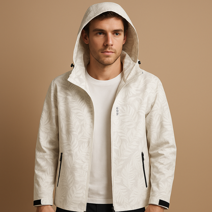 Men's Lightweight Waterproof Jacket with Leaf Design | Tobias