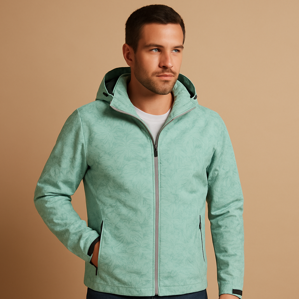 Men's Lightweight Waterproof Jacket with Leaf Design | Tobias