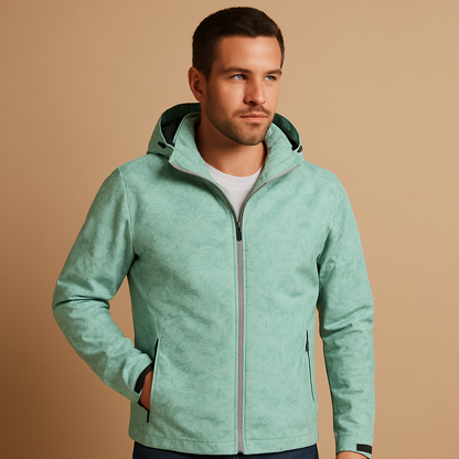 Men's Lightweight Waterproof Jacket with Leaf Design | Tobias