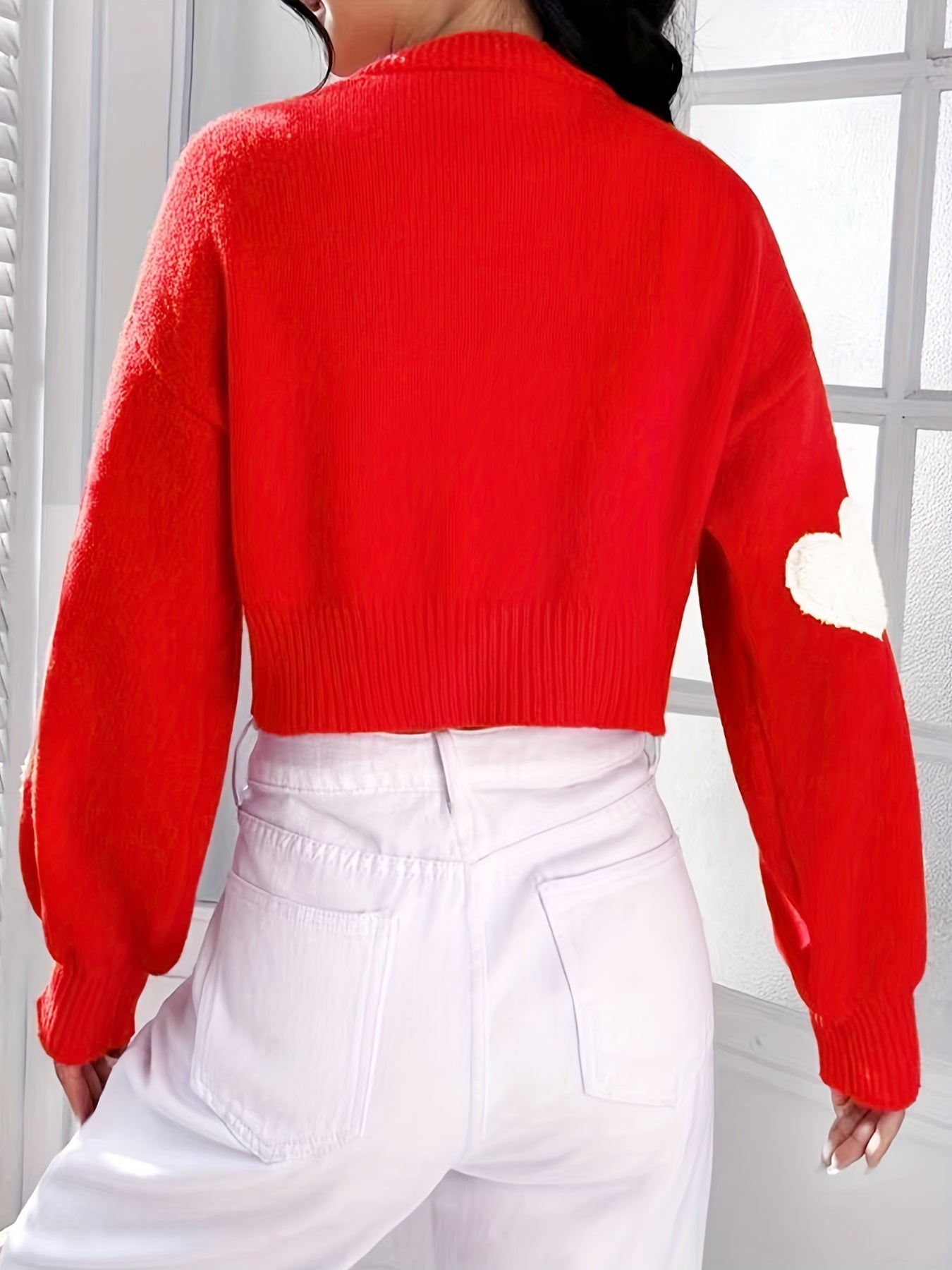 Lotte | Heart-Embellished Open Front Cardigan