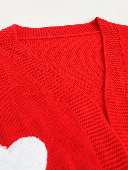 Lotte | Open Front Cardigan with Heart Pattern