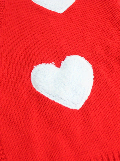 Lotte | Heart-Embellished Open Front Cardigan