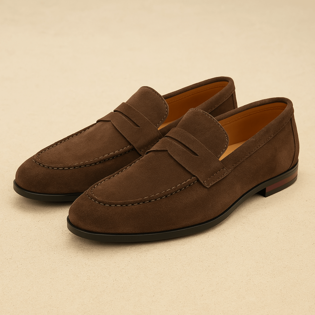 Verno | Men's Suede Penny Loafers for Stylish Comfort