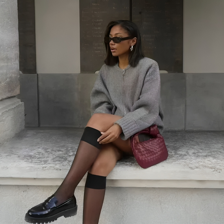 Plus Size Women's Knit Zip-Up Cardigan