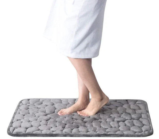 CobbleMat | Non-Slip PVC Bath Mat with Pebble Texture - Quick-Drying, Soft, and Durable for Your Bathroom