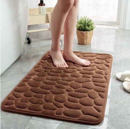 CobbleMat | Non-Slip PVC Bath Mat with Pebble Texture - Quick-Drying, Soft, and Durable for Your Bathroom