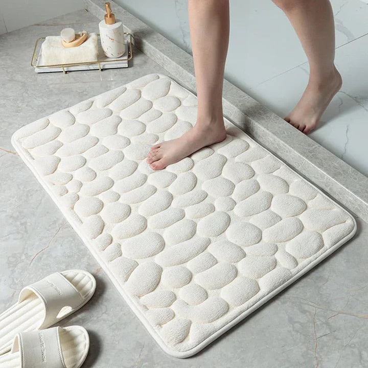 CobbleMat | Non-Slip PVC Bath Mat with Pebble Texture - Quick-Drying, Soft, and Durable for Your Bathroom
