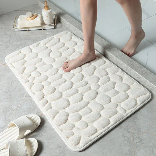 CobbleMat | Non-Slip PVC Bath Mat with Pebble Texture - Quick-Drying, Soft, and Durable for Your Bathroom