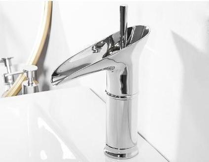 Cascade Antique Brass Basin Mixer Tap - Vintage Waterfall Bathroom Faucet