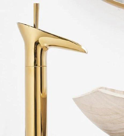 Cascade Antique Brass Basin Mixer Tap - Vintage Waterfall Bathroom Faucet