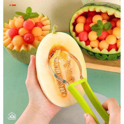 3-in-1 Stainless Steel Fruit Slicer Set – Slice, Scoop, and Hollow