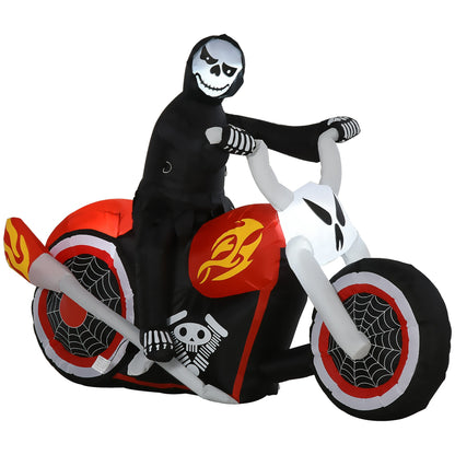 Spooky LED Inflatable Halloween Motorcycle Rider Decoration (180×55×120 cm)