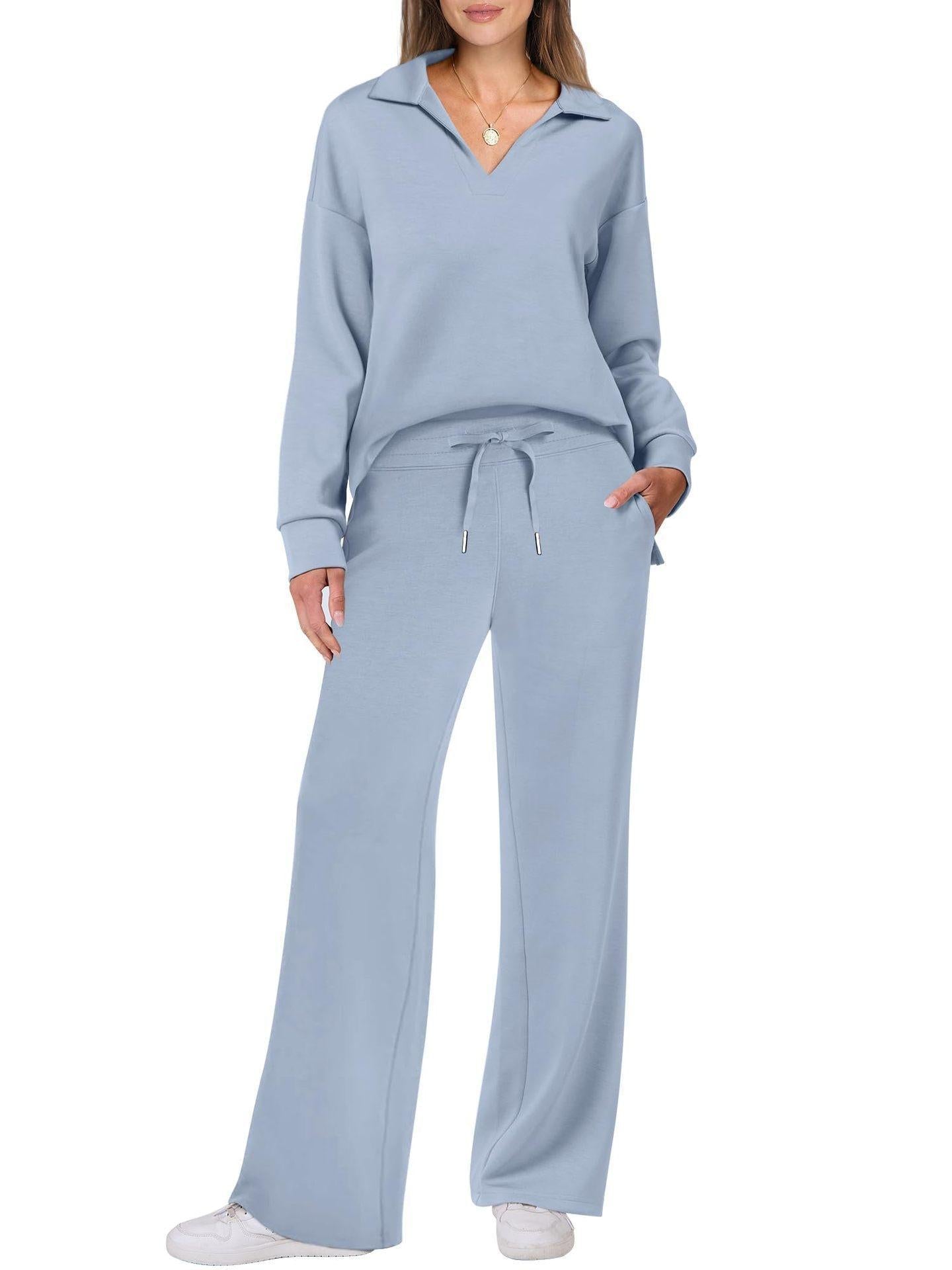 Eline | Luxe Loungewear Set with Comfortable Trousers and V-Neck Style