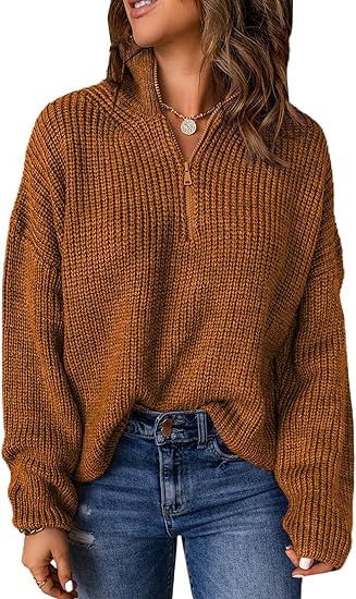 V-Neck Knit Polo Sweater