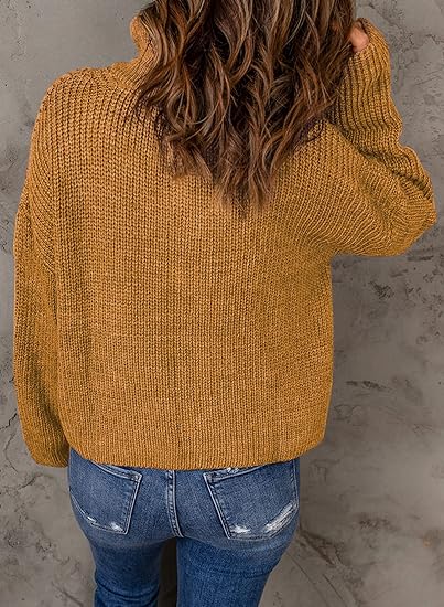 V-Neck Knit Polo Sweater