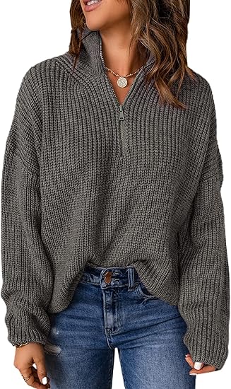 V-Neck Knit Polo Sweater