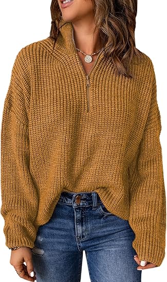 V-Neck Knit Polo Sweater