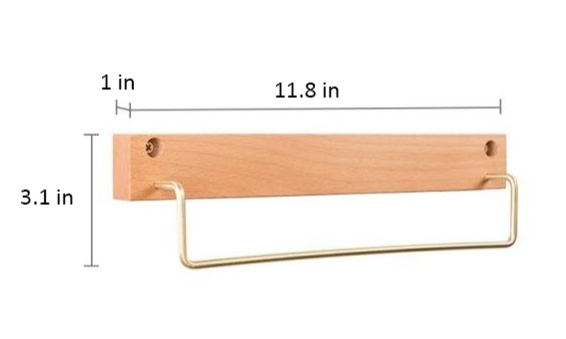 TowelCrest | Stylish Wooden Towel Rack, Contemporary Wall-Mounted Bathroom Organizer