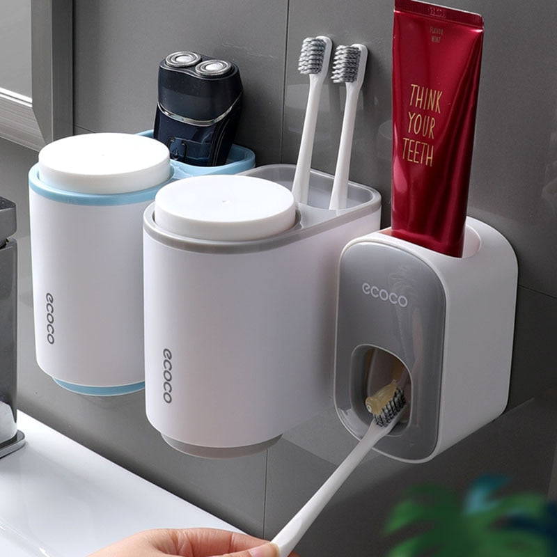SmartSqueeze | Hands-Free Wall-Mounted Automatic Toothpaste Dispenser with Built-In Squeezer