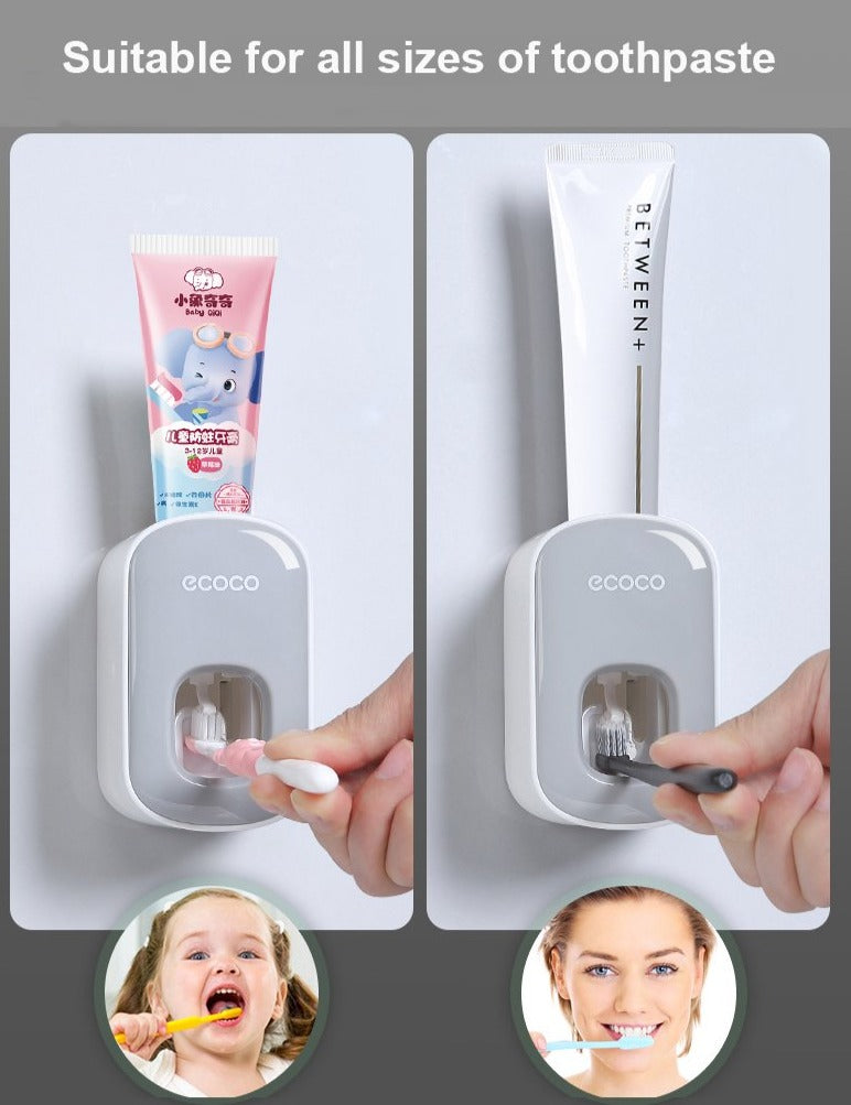 SmartSqueeze | Hands-Free Wall-Mounted Automatic Toothpaste Dispenser with Built-In Squeezer