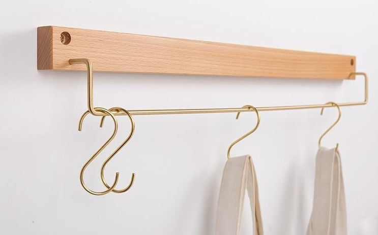TowelCrest | Stylish Wooden Towel Rack, Contemporary Wall-Mounted Bathroom Organizer