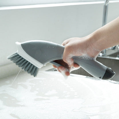 ScrubEase | Versatile Cleaning Brush with Built-in Liquid Dispenser for Kitchen and Bathroom