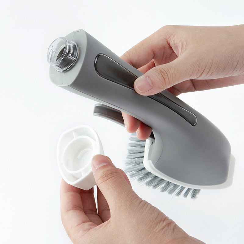ScrubEase | Versatile Cleaning Brush with Built-in Liquid Dispenser for Kitchen and Bathroom